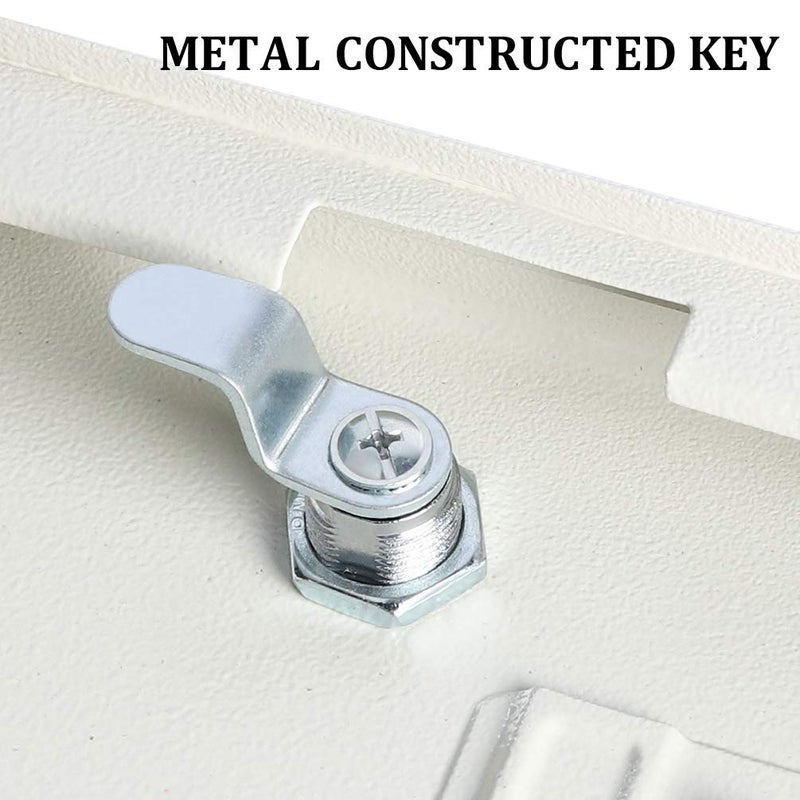 Decaller Security Metal Key Box with 20 Hooks, Small Adjustable Wall Mount Key Lock Cabinet, White, 7 4/5" x 6 1/5" x 2 4/5", YSH001S - Image 3